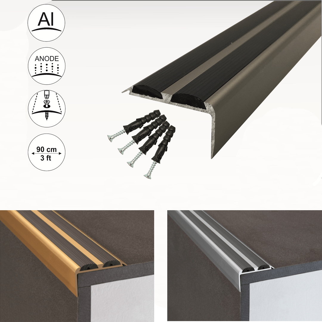Aluminium Stair Nosing Edge Anti Slip Trion Supplies